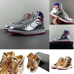 T-Designer T Trump Never Surrender Shoes Mens Basketball Casual Sneakers Womens High Tops Gold Silver Custom Walk Hike Sneaker Sport Lace-up Summer Outdoor Trainer