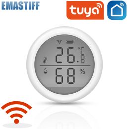 Intercom Tuya Wifi Temperature and Humidity Sensor Smart Home Indoor Intelligent Linkage Abnormal Sensor Work with Alexa No Need Gateway