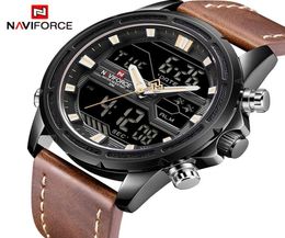 Top Brand Mens Sport Watches NAVIFORCE Men Quartz Analog LED Clock Man Leather Military Waterproof Wrist Watch Relogio Masculino8294945