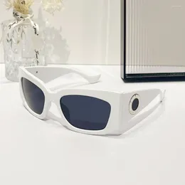 Sunglasses 2024 Trend Men And Women All Match Fashion Colour Contrast Wide Leg Ring Decorative Glasses