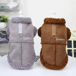 Dog Apparel Winter Clothes For Small Dogs Pet Warm Furry Collar Jacket Windproof Puppy Fleece Coat Chihuahua Vest With Leash Ring