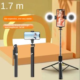 Monopods 2022 New Bluetooth Selfie Stick Stabiliser Stand for Live Streaming Fill Light Floor Integrated Tripod Handheld Selfie Stick