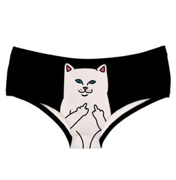 DeanFire Super Soft Women 3D Panties Underwear CAT Meow Kitty Funny Print Kawaii Push Up Sexy Briefs lingerie thong for female1103562