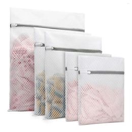 Laundry Bags 5Pcs Mesh Zipper Lingerie Wash 3 Sizes Reusable Bag Portable Clothing Care Washing For Underwear