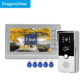 Intercom Dragonsview Wired Door Intercom System with Video Door Phone Doorbell Camera 7 Inch Dual way Talk Monitoring Gate Unlock 1000TVL