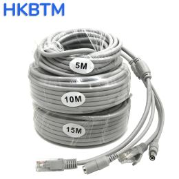 System Hkbtm High Quality Rj45 Cctv Cable Ethernet Dc Power Cat5 Network Lan Cord Poe Cable for Poe Ip Camera Nvr Concatenon