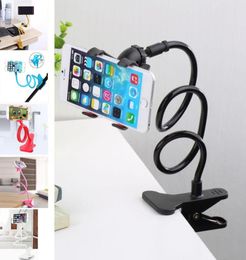 2018 New Universal Long Arm Lazy Mobile Phone Gooseneck Clip Holder Flexible Desk Bed Stand Bracket 360 Rotating For iphone7815305