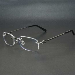 New designer sunglasses Men's Luxury Designer Women's Sunglasses Metal Square Clear Frames Men Women Rimless Glasses Optical Frame Spectacles Eyeglasses Computer