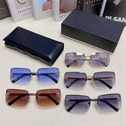 2024 New High Quality New luxury designer new fashionable metal small square sunglasses net red ins same Sunglasses ch4104