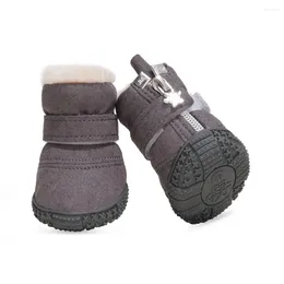 Dog Apparel 4pcs Winter Pet Shoes For Small Dogs Warm Fleece Puppy Snow Boots Chihuahua Yorkie Supplies