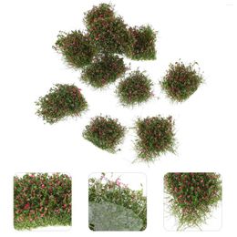 Decorative Flowers 10 Pcs Miniature Grass Clusters Ornament Decor Sand Table Supplies Material Lawn Plastic Micro-landscape Ornaments Scene