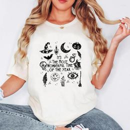 Women's T Shirts It's The Most Wonderful Time Of Year Halloween Shirt Vintage Witchy Woman Autumn Party Gift Tee Witch Spooky Vibes Tshirt