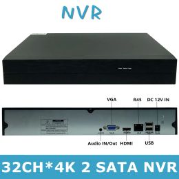 Recorder 32*4K H.265 NVR DVR Network Digital Vidoe Recorder Intelligent Analys Max 2*12T ONVIF2.4 VMS XMEYE P2P RTSP Face Detection