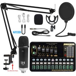 Microphones Sound Card Live Microphone BM800 Complete Set of Computer Ksong Recording Equipment Live Sound Card Set Desktop Microphone