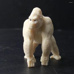 Decorative Figurines Ivory Nut Gorilla Animal Statue Display Craft Collection Ornament