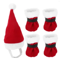 Dog Apparel Pet Christmas Outfit Xmas Party Small Decor Supply Hat Gift Costume Fabric Prop