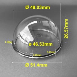 Accessories 51.4x 26.57mm 2 Inch Small Cctv Camera Dome Glass Protective Cover Pc Material Hemisphere Shell Clear Colour Size