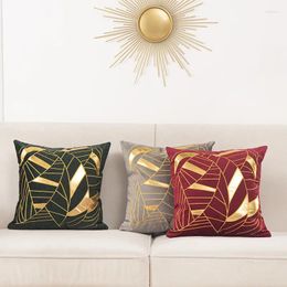 Pillow 45 X 45cm Luxurious Golden Bronzing Thick Velvet Warm Cover Home Year Decorative Housse