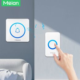 Doorbell Meian IP65 Waterproof Wireless Doorbell Smart Home Outdoor Door Bell 60 Ringtone 5 Volume Adjustable LED Flash Smart Door Bell