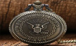 Steampunk United States Eagle Design Pocket Watches Men Women Analogue Quartz Clock Timepiece Necklace Chain Gift2506038