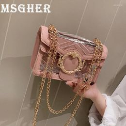 Shoulder Bags MSGHER Design Women Messenger Bag Transparent PVC Jelly Lady Cute Crossbody Casual Female Chain