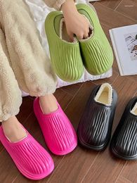 Slippers 2024 Home Indoor Anti Slip Waterproof Plush Thickened Couple Cotton Female Can Wear Shoes Externally Male