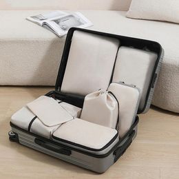 Storage Bags 3/7pcs Travel Bag Compressible Packing Cubes Suitcase Luggage Organizer Foldable Waterproof HandbagTravel