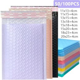 Mailers 50/100pcs Purple Bubble Mailers Bubble Padded Mailing Envelopes Mailer Poly for Packaging Self Seal Shipping Bag Bubble Padding