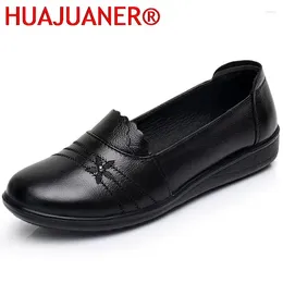 Casual Shoes Genuine Leather Flats Ladies Loafers Big Size 41/42 Women Falts 2024 Arrival Spring Female Woman