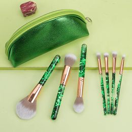 Makeup Brushes Fashion 7pcs Matcha Green Set With Free Bag Blending Powder Eye Face Glitter Brush Tool Kit Maquillaje