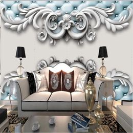 Wallpapers Milofi Modern Nordic Wind European Relief Gypsum Pattern Television Background Wall Paper Mural