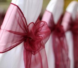 Cute Organza Wedding Chair Sashes Bows Cover Wedding Chiavari Chair Decor White Ivory Chair Sashes DIY Engagement Party Reception 4307088