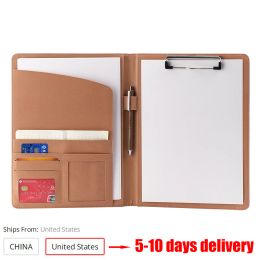 Folder A4 PU Leather File Folder With Calculator Multifunction Business Document Pads Manager Portfolio Office Supplies