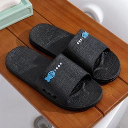 Slippers Indoor Bathing Summer Anti Slip Soft Sole Household And Outdoor Men Bathroom Cartoon Male Shoes Flip Flop
