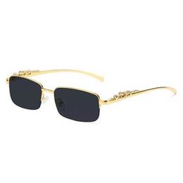 2024 Top designers 10% OFF Luxury Designer New Men's and Women's Sunglasses 20% Off Fashion half frame metal cheetah head optical glasses net Red Street Photo Women