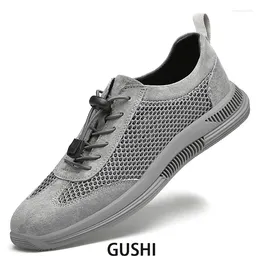 Casual Shoes Mesh Leather Breathable Comfortable Outdoor Footwear Men High Quality Lace Up Sneakers Fashion Zapatos De Hombre