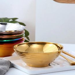 Bowls Non-stick Stainless Steel Heat-resistant Tableware Soup Bowl Double-layer For Kitchen Noodle Gold Ice Cream Fruit