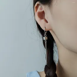 Dangle Earrings Trendy Silver Color Drop Classic Cube Long Tassel Geometric For Women Girl Gift Fashion Jewelry Dropship Wholesale