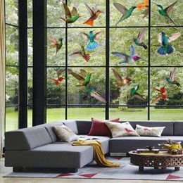 Window Stickers 19pcs Hummingbird Birds Clings Decals PVC Novelty Home Decor Anti Collision Bird