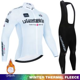 Sets Tour Of Italy Warm Winter Thermal Fleece Cycling Jersey Sets Men Outdoor Riding MTB Ropa Ciclismo Bib Pants Set Cycling Clothing