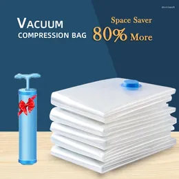 Storage Bags Vacuum Space Saver 80% More Compression Organizer With Travel Hand Pump For Blankets Clothes