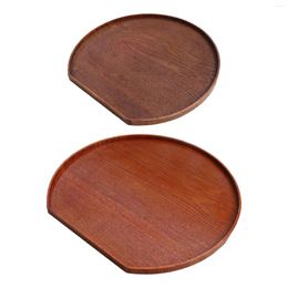 Plates Wood Serving Tray Round Tea Drink Platter Housewarming Gift Decorative For Kitchen Ottoman Living Room Coffee Table