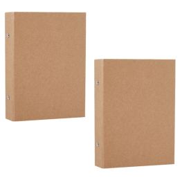 Spines 2Pcs A5 Refillable Ring Binder, A5 Kraft Paper Folders With 2 Rings To Add Loose Sheets