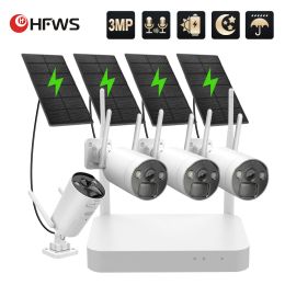 System 3MP Soalar Camera With Solar Panels Wifi Video Surveillance Cameras With Wifi Security Wireless Set Ip Cctv Outdoor