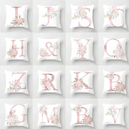 Pillow Case 45x45cm 26 Letters Pink Letter Throw Cover Alphabet Decorative Pillowcases Pillowcase Almohada