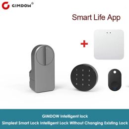 Lock GIMDOW smart door lock Hotel Apartment Intelligent Sticker Installation Bluetoothcompatible Tuya smart APP Electronic Lock