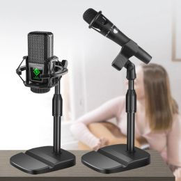 Accessories Microphone Stand Desktop Tripod Portable Table Stand Adjustable Mic Stand Mic Clip Holder Bracket With Base Universal Bracket