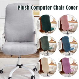 Chair Covers Plush Office Cover Simple Elastic Rotating With Zipper Fabric Seat Slipcovers For Play Gaming Room Bedroom