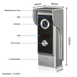 Doorbells 700tvl Outdoor Infrared Camera Unit for 2v1 7" Tft Lcd Video Door Phone System Visual Intercom Doorbell 800x480 Indoor Monitor