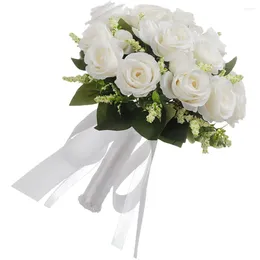 Decorative Flowers Wedding Bouquet Simulation Rose Flower Bride Holding Supplies